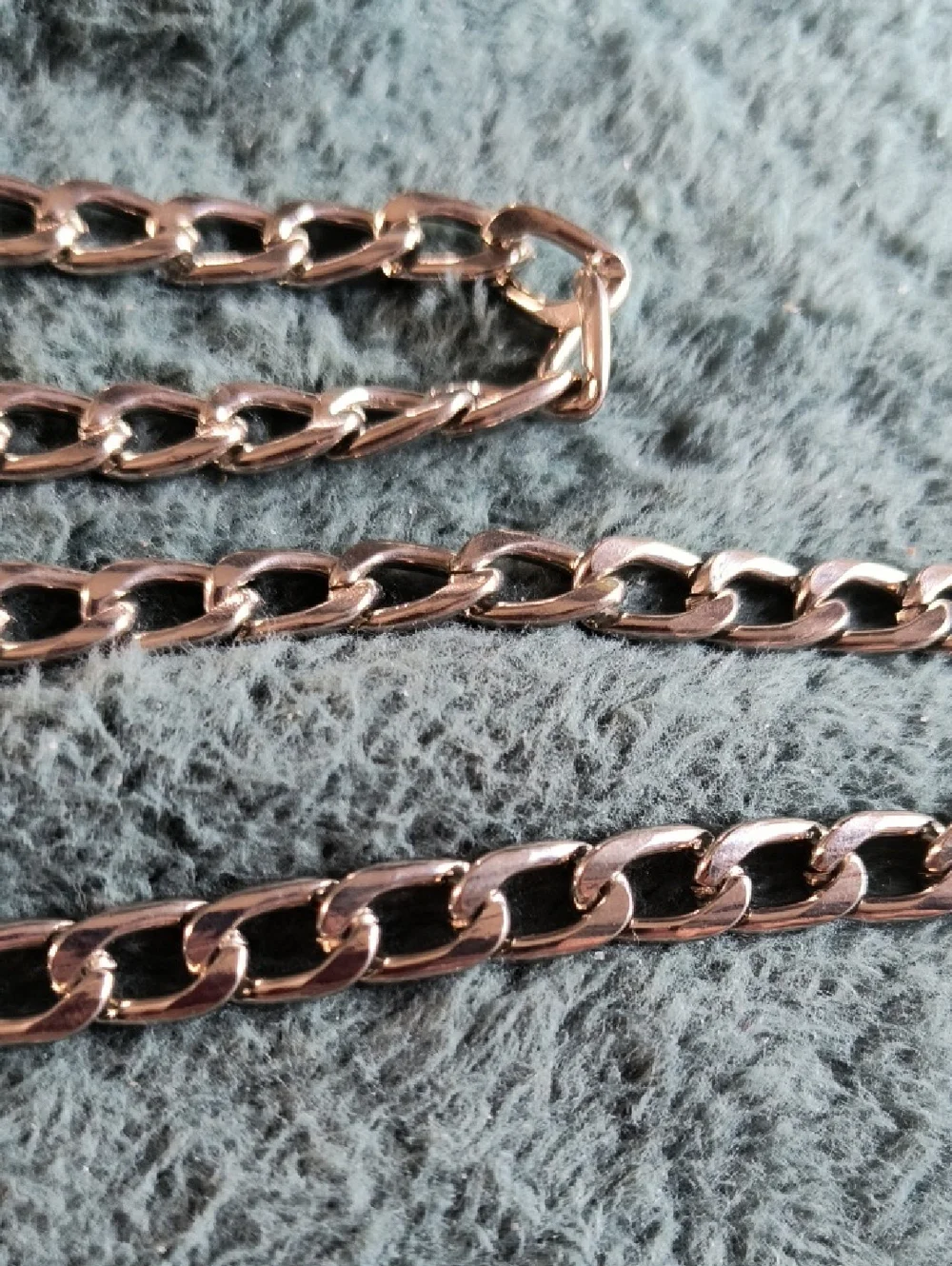Silver-Tone Chain Strap with Clasps, 42